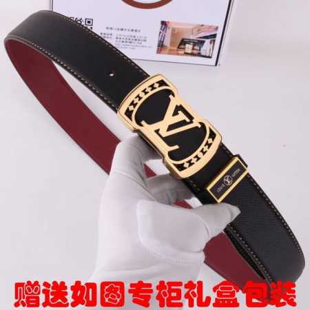 皮带：Lv..路易..原单 腰带：百分百头层牛皮，保证真皮。24K纯钢扣双面可用专柜同等质量， 送人自用首选 包装： 请认准如图专柜包装，赠送打 - 点击图像关闭