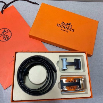 H精品款 ☆双扣礼盒套装 含礼盒 专柜有售 爱马仕专柜在售正品 此款采用头层牛皮制作 油边细致、☆正品开模 搭配原版仿铜扣五金 3.5Cm规格