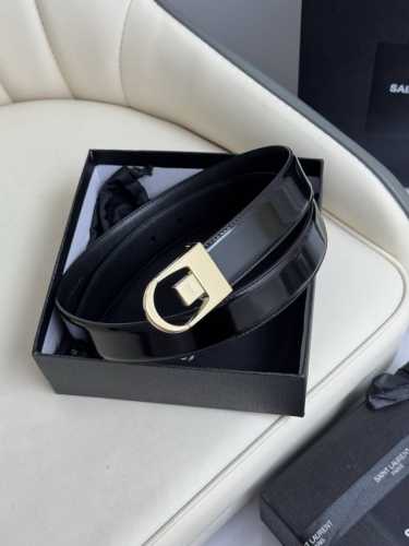 特 2025 开春秀款Saint Laurent 圣罗兰女士腰带皮带 原厂真金电渡扣头，意大利原厂皮，宽3.0Cm，代购级。