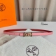 HermèS 爱马仕女款细腰带 原单品质 原版进口E手掌纹配进口小牛皮底 双面可用 粉色红色 13Mm宽 搭配H亮金 银扣
