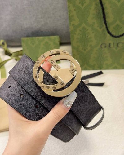 特 Gucci皮带 4.0印花进口防水面料，内衬原版猪皮纹底。配以经典互扣式花纹gg铜金属扣头，原单品质，专柜同款