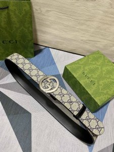 古奇 原单40Mm 带身采用进口面胶，进口硅胶底 原厂定制 新款专用，扣头采用精品纯铜扣，正品开版。专营专柜款！
