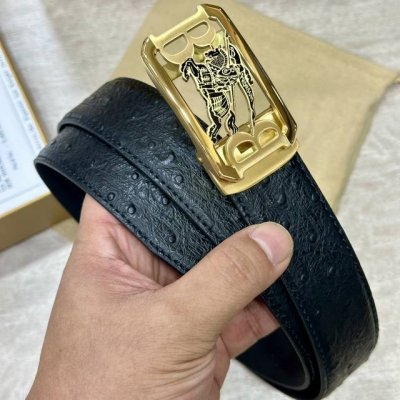 自动扣腰带］巴宝莉 宽3.5Mm 双面进口头层牛皮制作 搭配经典钢扣 真材实料 时尚经典 做工精致 高端男士皮带 长度可裁剪100 125