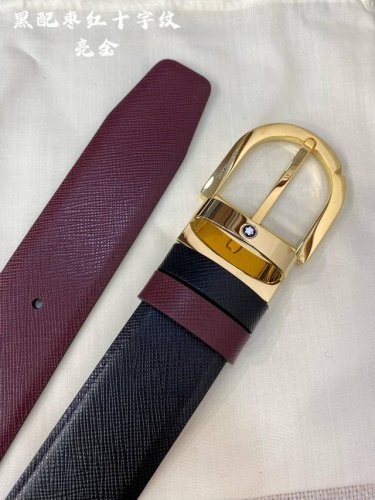 特 Montblanc万宝龙 宽3.5cm 采用头层牛皮 精品针式扣头 自由裁剪商务休闲皮带