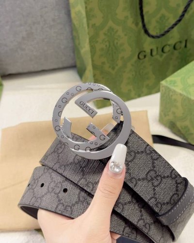 特 Gucci皮带 4.0印花进口防水面料，内衬原版猪皮纹底。配以经典互扣式花纹gg铜金属扣头，原单品质，专柜同款