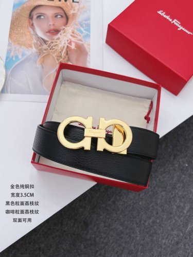 特 Ferragamo.菲拉格慕 全套包装 支持Nfc扫码 宽度3.5Cm 高级定制款男士皮带 双面进口牛皮 可双面使用 自行选择搭配 真材实料 很有质感 时尚
