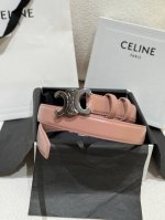 特 Celine 2024新款女士凯旋们腰带 Triomphe 双面顶级小牛皮腰带 百搭时尚潮流，宽2.5Cm