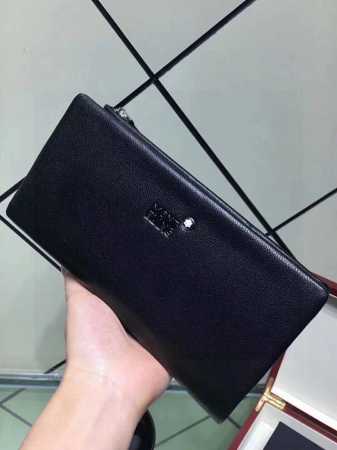 颜色 黑尺寸 21X10型号 90089-05万宝龙手包牛皮手感一流内置卡位外附手机位男士必备 - 点击图像关闭