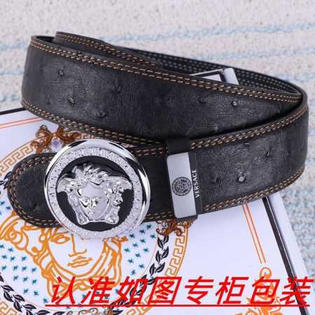 品名：Versace.范思哲原单 材料：百分百头层牛皮，保证真皮。24K纯钢扣双面可用专柜同等质量， 送人自用首选 包装： 请认准如图专柜包装，赠送打孔器，银联 - 点击图像关闭