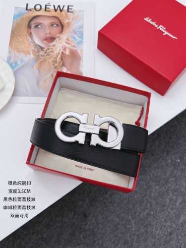 特 Ferragamo.菲拉格慕 全套包装 支持Nfc扫码 宽度3.5Cm 高级定制款男士皮带 双面进口牛皮 可双面使用 自行选择搭配 真材实料 很有质感 时尚