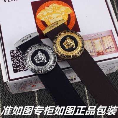 品名：范思哲.Ver Sace镶钻 型号：认准如图专柜包装，赠送打孔器材料：百分百头层牛皮保证真皮。美人头，24K钢扣，复古雕花工艺专柜同等质量， 送人自用首选