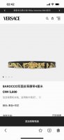 范思哲 宽4.0Cm 双面腰带，旋转扣，双面可用 新款男士皮革腰带，饰有立体La Medusa双面搭扣。皮带一面为光滑质地，另一面饰有棋盘格图案和Barocco