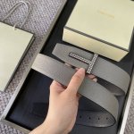 Tom Ford 汤姆福特。新品高端双面小牛皮，简约商务男士腰带，不锈钢真空电镀24K金，手工镶钻，4.0Cm宽，双面使用，配原版包装
