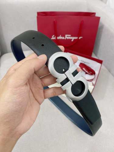 特 Ferragamo 官网同步更新，代购原单腰带，进口头层牛皮搭配真空电镀精品扣支持Nfc防伪验证，时尚百搭，宽度3.5Cm .