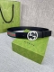 宽度4.0Cm Gucci 经典帆布织带腰带，配以织纹皮质滚边和双G原单钢扣。绿色 红色 绿色棉质帆布编织腰带，配以黑色头层牛皮