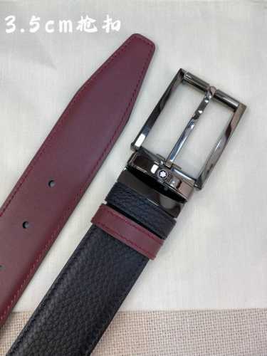 Montblanc万宝龙 宽3.5Cm 采用头层牛皮 精品针式扣头 自由裁剪商务休闲皮带