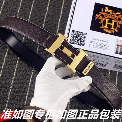 品名：爱玛仕.Her..Mes原单 型号：认准如图专柜包装，赠送打孔器 材料：百分百头层牛皮皮带，24K纯钢扣中间带Logo字母保证真皮。专柜同等质量， 送人自