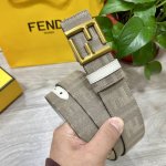 图片包装+10 Fendl 芬迪 专柜同款 宽3.8Cm 原版定制布料 Ff图案布料材质 米白色皮革内衬 单钉镀钯金属配件 时尚潮流 经典系列