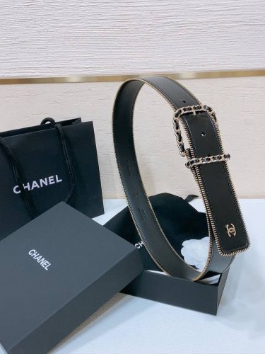 Chanel 24C 黄铜金属 进口亮面小牛皮 4.0Cm 手感柔软 精致腰带