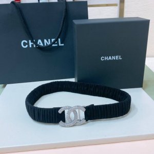 Chanel Cc水钻 黄铜Logo扣 小牛皮 银色金属 与 金色金属 3.0Cm精品 弹力十足 百搭 优雅 码数含扣S=65Cm总长 可用75、80、85 M