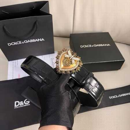 Dg 宽4.0Cm Dolce&Gabbana 新款男士鳄鱼纹腰带 搭配全新镀钌 Dg 交叉造型徽标搭扣 - 点击图像关闭