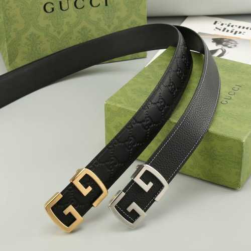 特P190 Gucci 头层牛皮 宽3.8Cm 官网同步，不锈钢金属标识，适合商务低调人士！自动扣款式