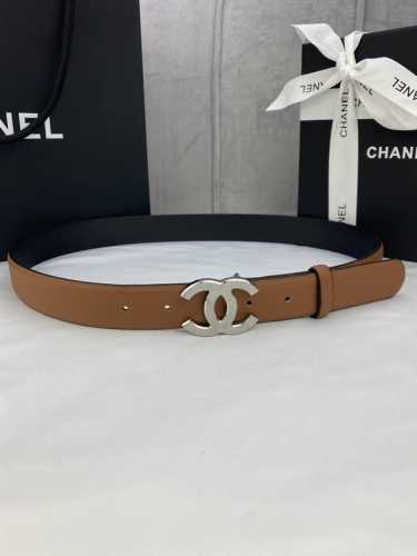 特 宽度3.0Cm Chanel 香奈儿荔枝纹牛皮支持Nfc芯片官方网站链接扫码验证、金 银 色镶钻钢扣。