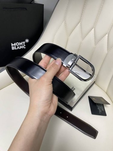 特 Montblanc万宝龙 宽3.5Cm 采用头层牛皮 精品针式扣头 自由裁剪商务休闲皮带