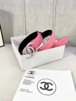 特 P190 宽度3.0Cm Chanel 香奈儿 经典款平纹 两面原版牛皮金 银 色镶钻钢扣。