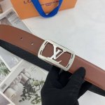 lv 男士花皮腰带38Mm 双面进口皮可双面使用 专柜走线 搭配新款扣