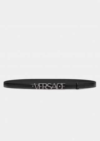 宽度3.0Cm Vrsace 此款腰带采用柔软皮革制成，饰有logo搭扣，并采用衣领铆钉固定，造型经典。 - 点击图像关闭