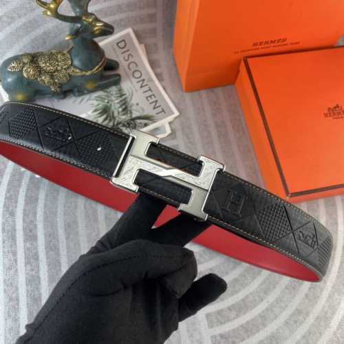 爱马仕 特种皮腰带系列 ，原厂五金精品不锈钢扣，手感柔软舒适 宽3.8Cm。