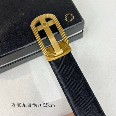 品牌 万宝龙 新款进口小牛皮 手感细腻柔软 搭配纯钢自动精品钢扣 宽度 3.5Cm
