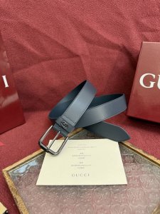 G针扣 Gucci 款号 673921 An 4099 表面材料是定制进口小牛皮 宽度3.5Cm 皮圈缝制立体Gg五金配饰 方形简约针扣