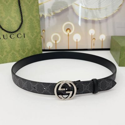 特 Gucci 古驰 3.0Cm 经典进口帆布防水料配牛皮底 搭配官网新款圆线扣 圆弧面铜扣 做工精细