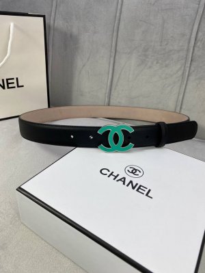 宽度3.0Cm Chanel 香奈儿 女士经典款腰带皮带新款光滑内衬磨砂牛皮银色 精品磨胶钢扣