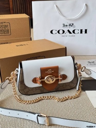 牛皮版本 Coach 新品 Brie 旋锁腋下包 Coach 复古小包来也～ 搭配金属腋下链条 ＆精致感Upup 单肩斜挎两用，实用性 四级好搭配 高质量包包心