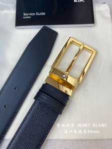 montblanc万宝龙 宽3.5Cm 采用头层牛皮 精品针式扣头 自由裁剪商务休闲皮带
