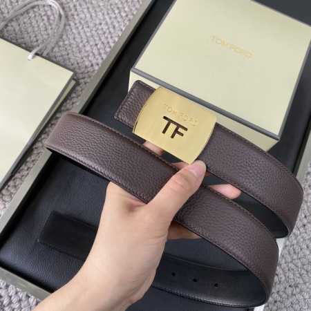 Tom Ford 汤姆福特。新品高端双面小牛皮，简约商务男士腰带，4.0Cm宽，双面使用，配原版包装 - 点击图像关闭