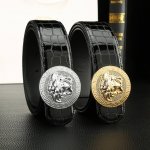 特 范思哲秘原单高端品质专柜官网同步支持nfc感应宽度3.8Cm精美镶钻扣头意大利进口头层高光石头纹小牛皮，纹理消晰真实感超强打造全新的视觉3D郊果高档客户入手