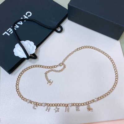 Chanel 24腰链 珍珠 与 水钻 溜冰鞋点缀 别致新颖 黄铜材质 均码总长95Cm