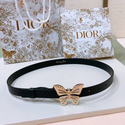 特P190 Dior 24早春 MéTamorphose 腰带 20 毫米光滑牛皮革 超級火 蝴蝶搭扣系列
