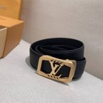 Louis Vuitton、独家Lv腰带 自动扣系列 钢五金 精致手工绘边 柔软舒适 宽3.5Cm。