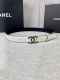 特 宽度3.0Cm Chanel 香奈儿 平纹牛皮金 银 色金属暗印品牌logo磨胶钢扣。