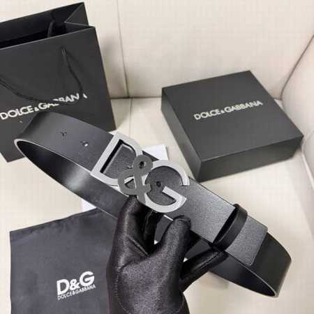 特P210 Dg 宽4.0Cm 杜嘉班纳 男士全新皮革腰带，点缀双色搭扣，单层鞍皮腰带。 - 点击图像关闭