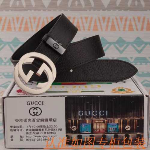 腰带皮带：古奇原单牛皮腰带 男款皮带：材质百分百头层牛皮腰带保证真皮皮带，专柜原单品质、做工精细，时尚大牌，送人自用首选包装： 请认准如图专柜包装赠送打孔器手提