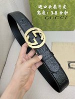 特 Gucci.古驰 全套包装 3.8Cm进口小牛皮压花, 专柜正品1:1完美复刻. 原版底皮, 采用热压印技术的gucci Signature皮革精制而成，触