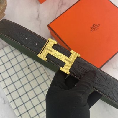 爱马仕 特种皮腰带系列 ，原厂五金精品不锈钢钻扣 手感柔软舒适 宽3.8Cm。