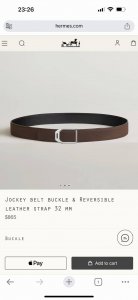 Jockey Belt Buckle & Reversible Leather Stra 22Mm