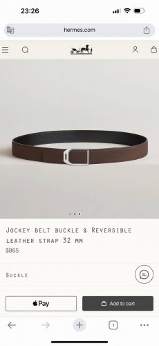 Jockey Belt Buckle & Reversible Leather Stra 22Mm